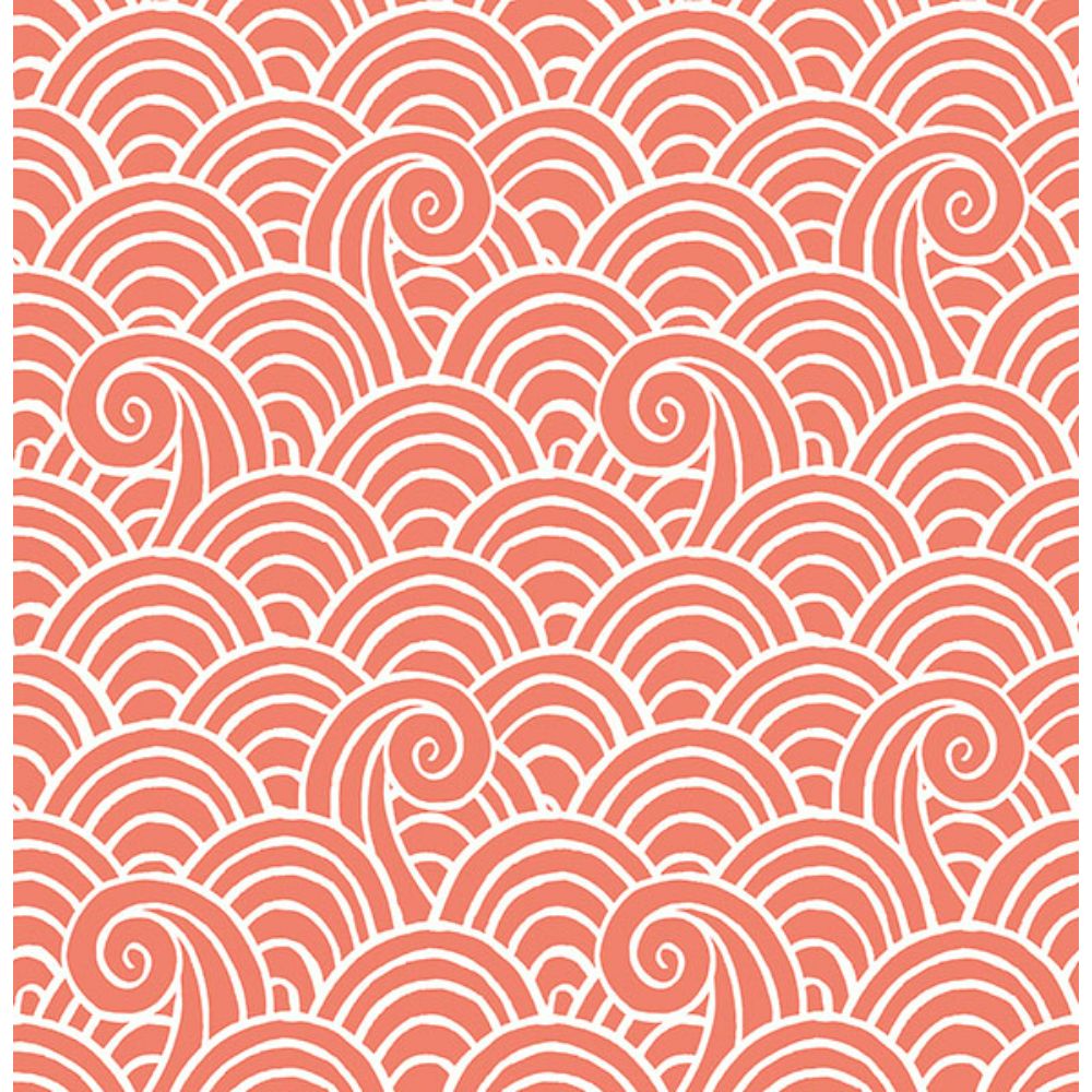 A-Street Prints by Brewster 4081-26306 Alorah Coral Wave Wallpaper