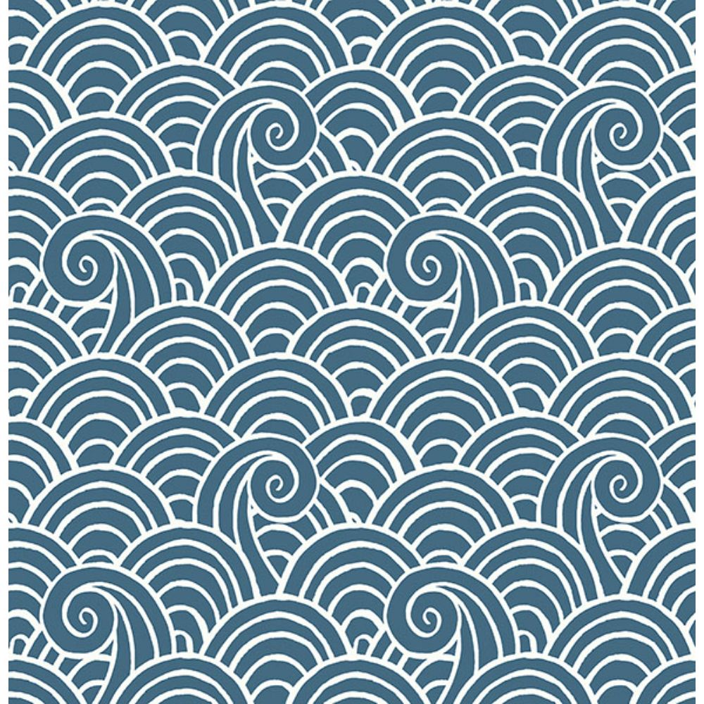 A-Street Prints by Brewster 4081-26309 Alorah Blue Wave Wallpaper