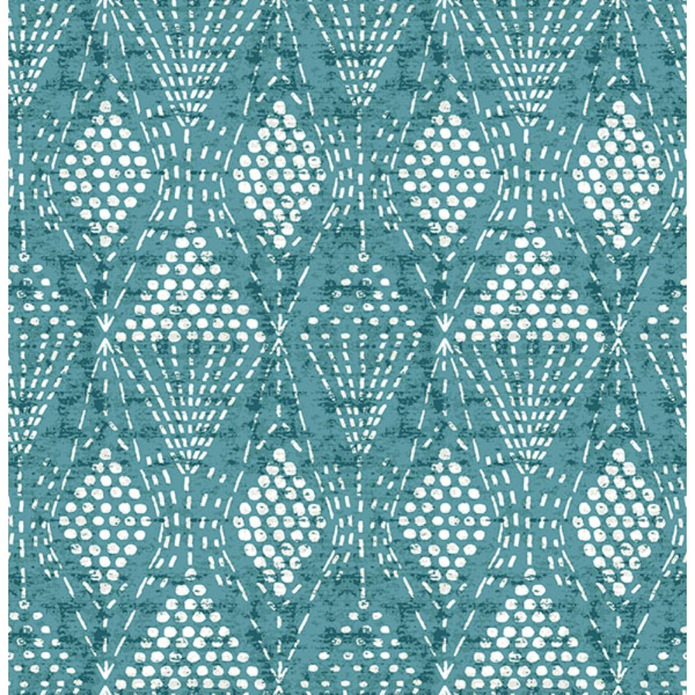 A-Street Prints by Brewster 4081-26318 Grady Teal Dotted Geometric Wallpaper