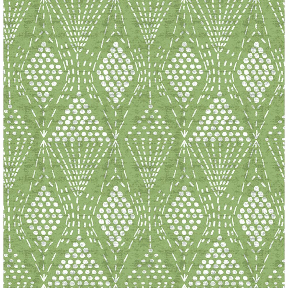 A-Street Prints by Brewster 4081-26319 Grady Green Dotted Geometric Wallpaper