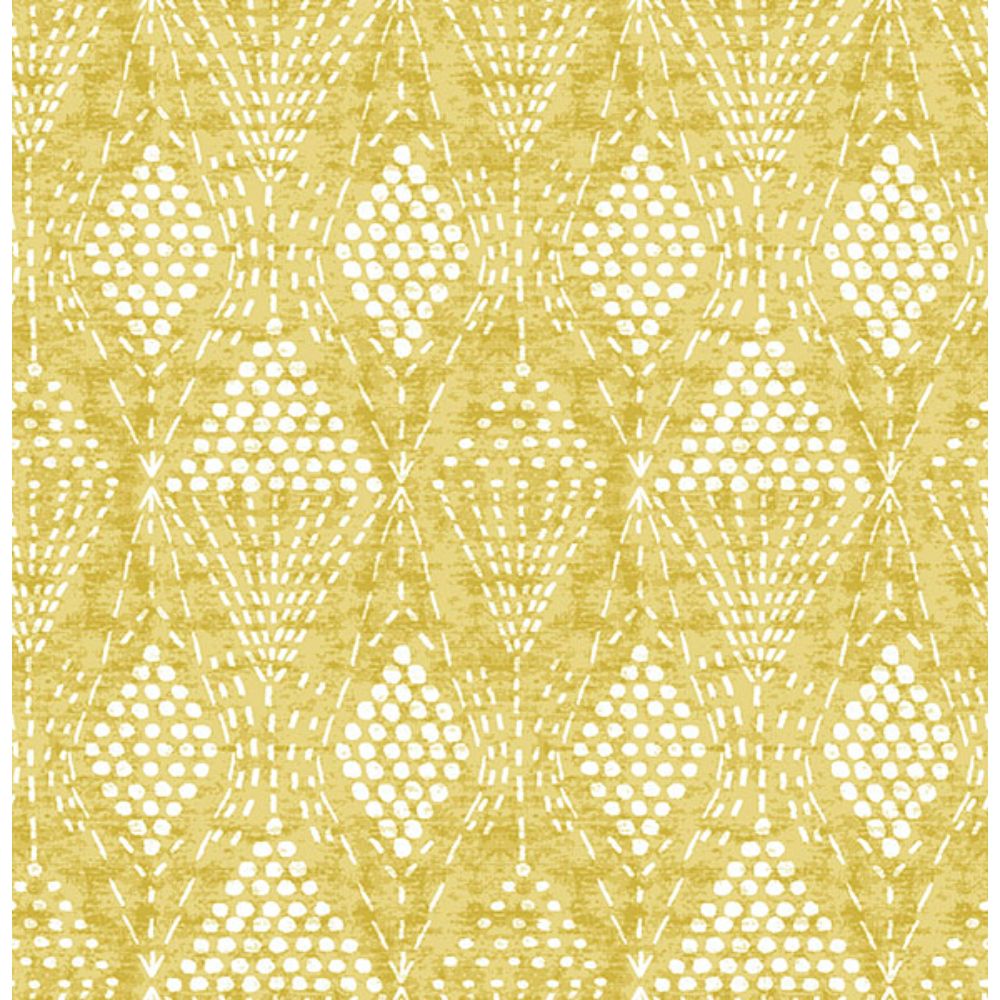 A-Street Prints by Brewster 4081-26321 Grady Yellow Dotted Geometric Wallpaper