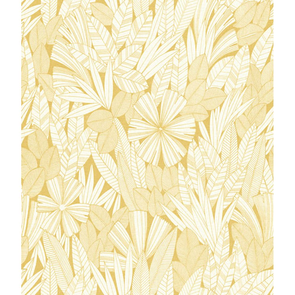A-Street Prints by Brewster 4081-26343 Bannon Yellow Leaves Wallpaper