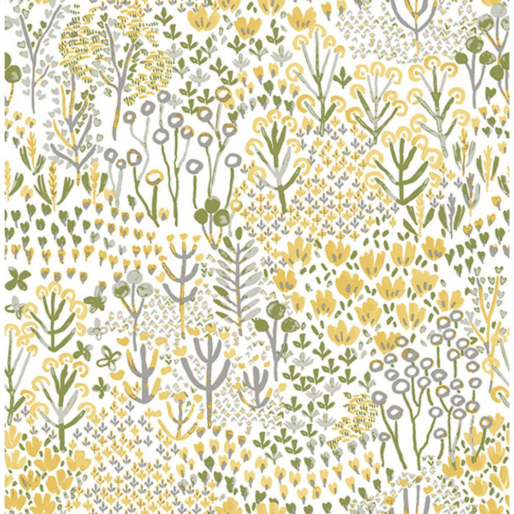 A-Street Prints by Brewster 4081-26348 Chilton Yellow Wildflowers Wallpaper
