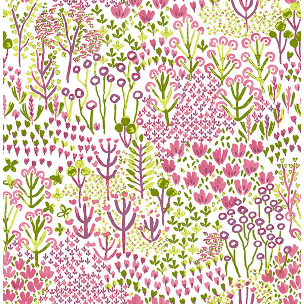 A-Street Prints by Brewster 4081-26349 Chilton Pink Wildflowers Wallpaper