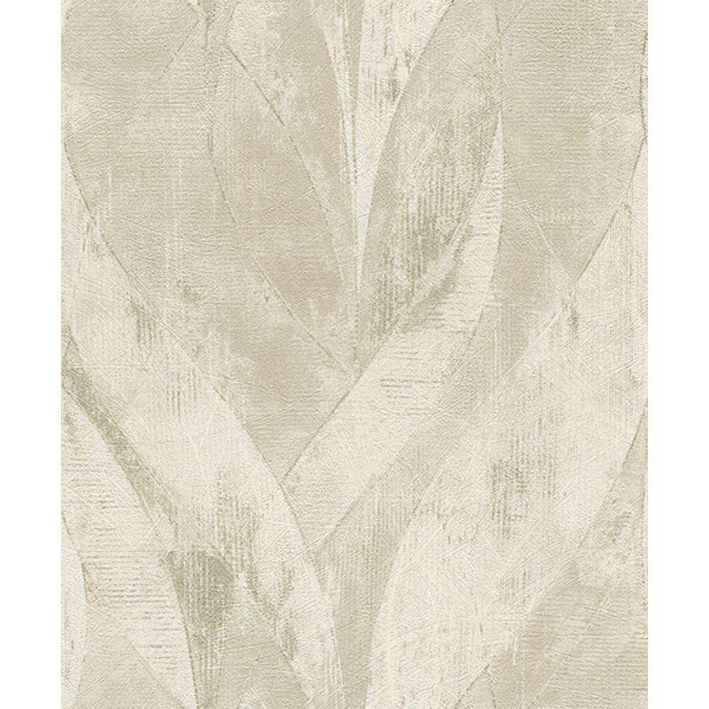 Advantage by Brewster 4096-520033 Blake Light Grey Leaf Wallpaper