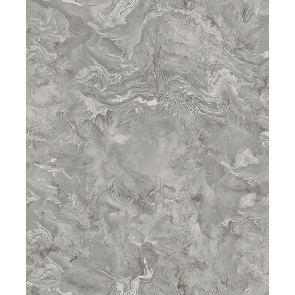 A-Street Prints by Brewster 4105-86618 Meness Grey Metallic Marbling Wallpaper