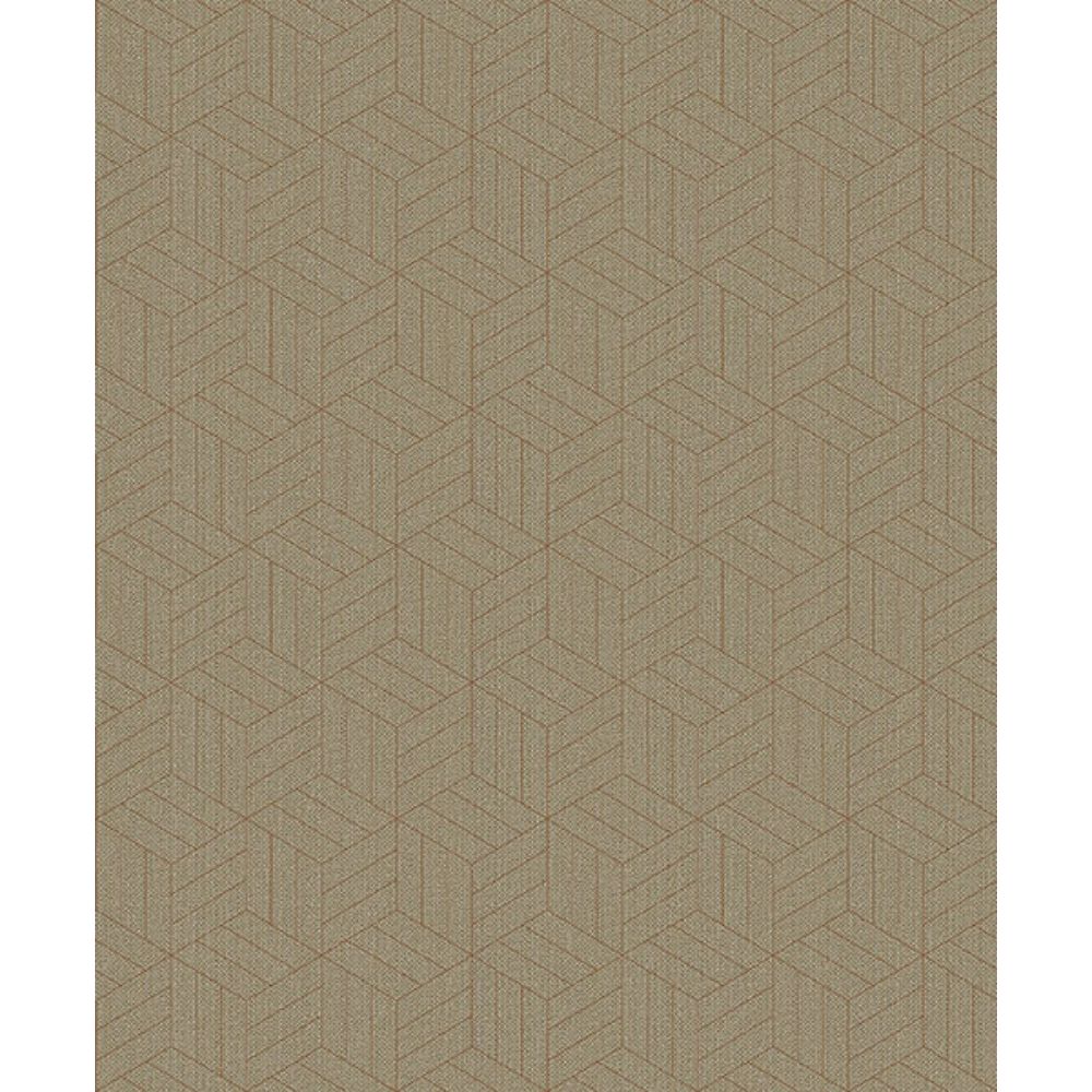 A-Street Prints by Brewster 4105-86642 Izarra Copper Geometric Block Wallpaper
