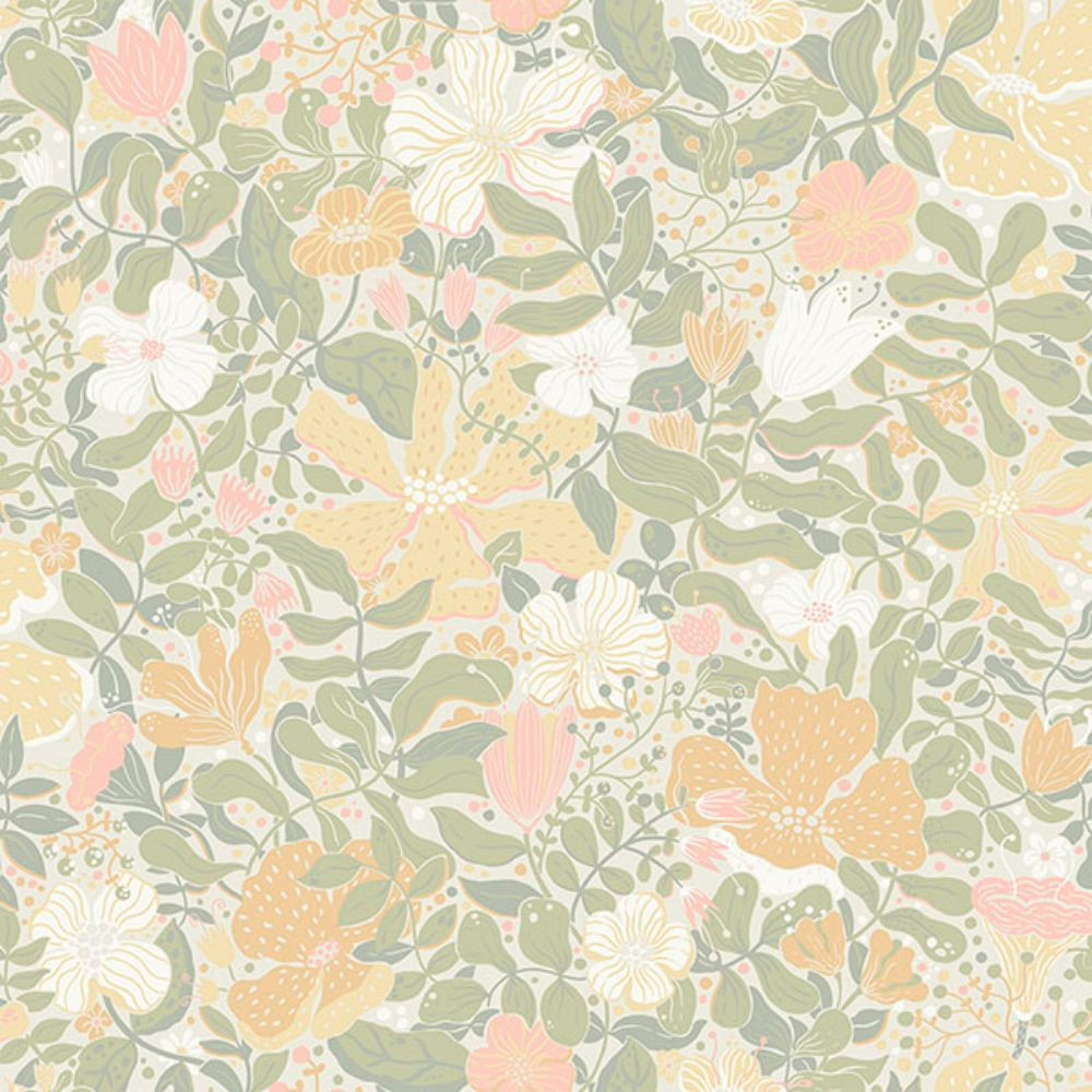 A-Street Prints by Brewster 4111-63019 Midsommar Pastel Floral Medley Wallpaper