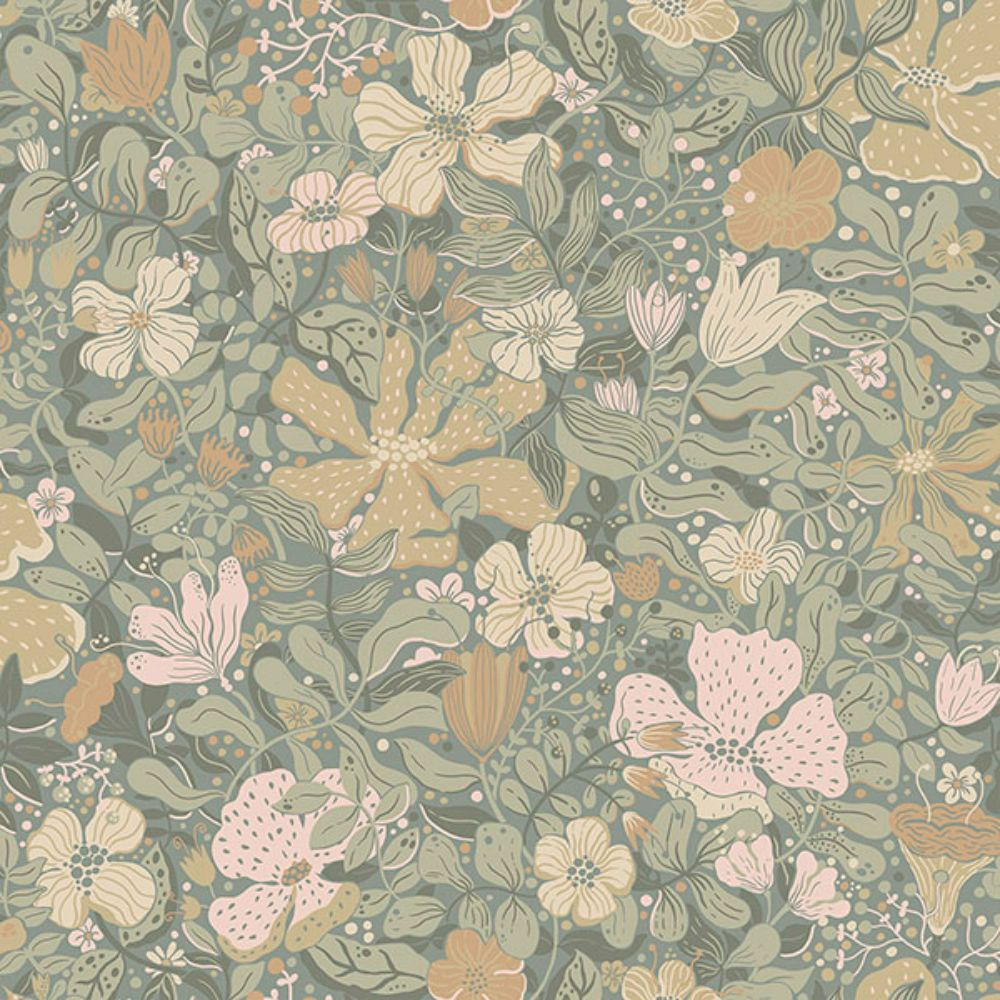 A-Street Prints by Brewster 4111-63020 Midsommar Grey Floral Medley Wallpaper