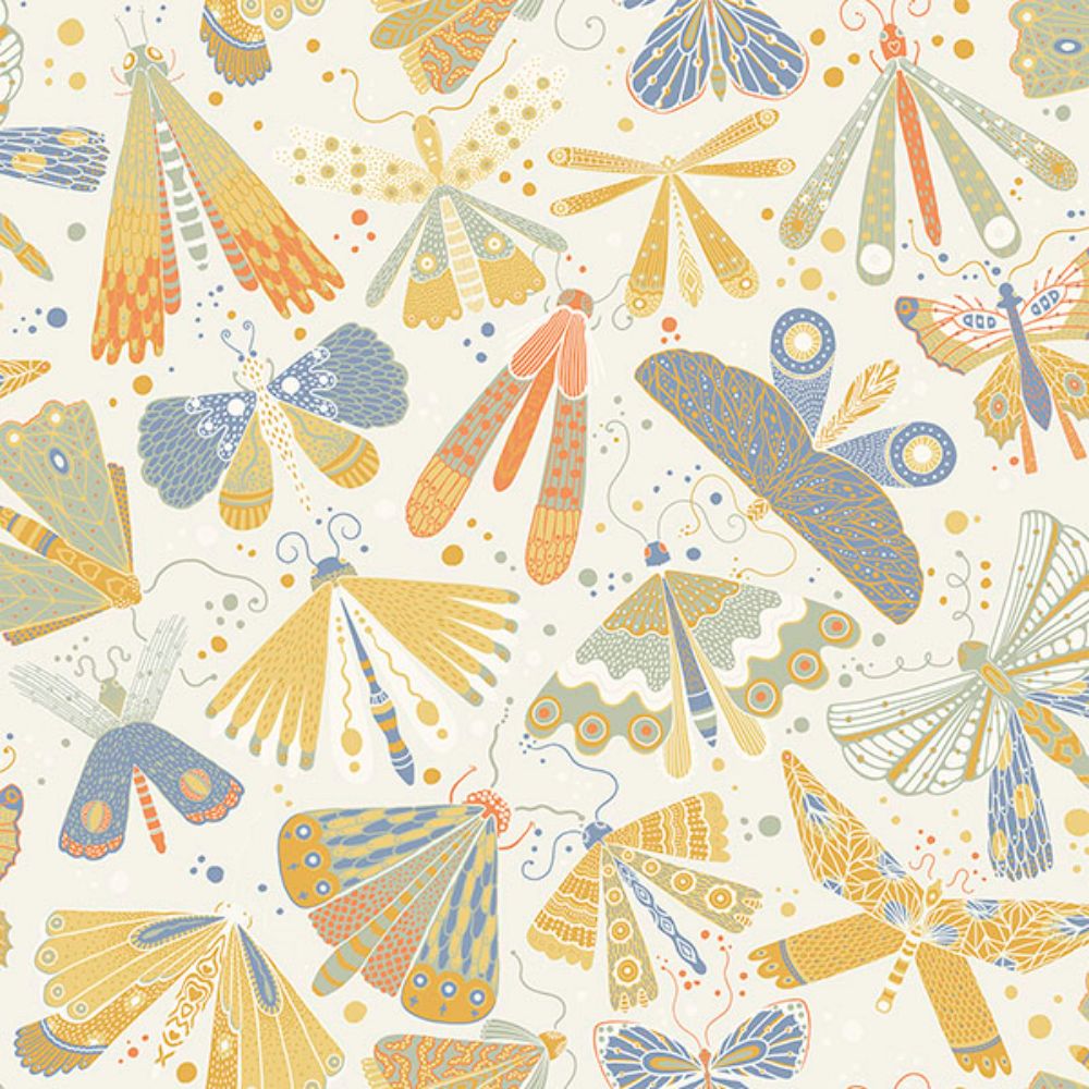 A-Street Prints by Brewster 4111-63023 Flyga Gold Butterfly Bonanza Wallpaper