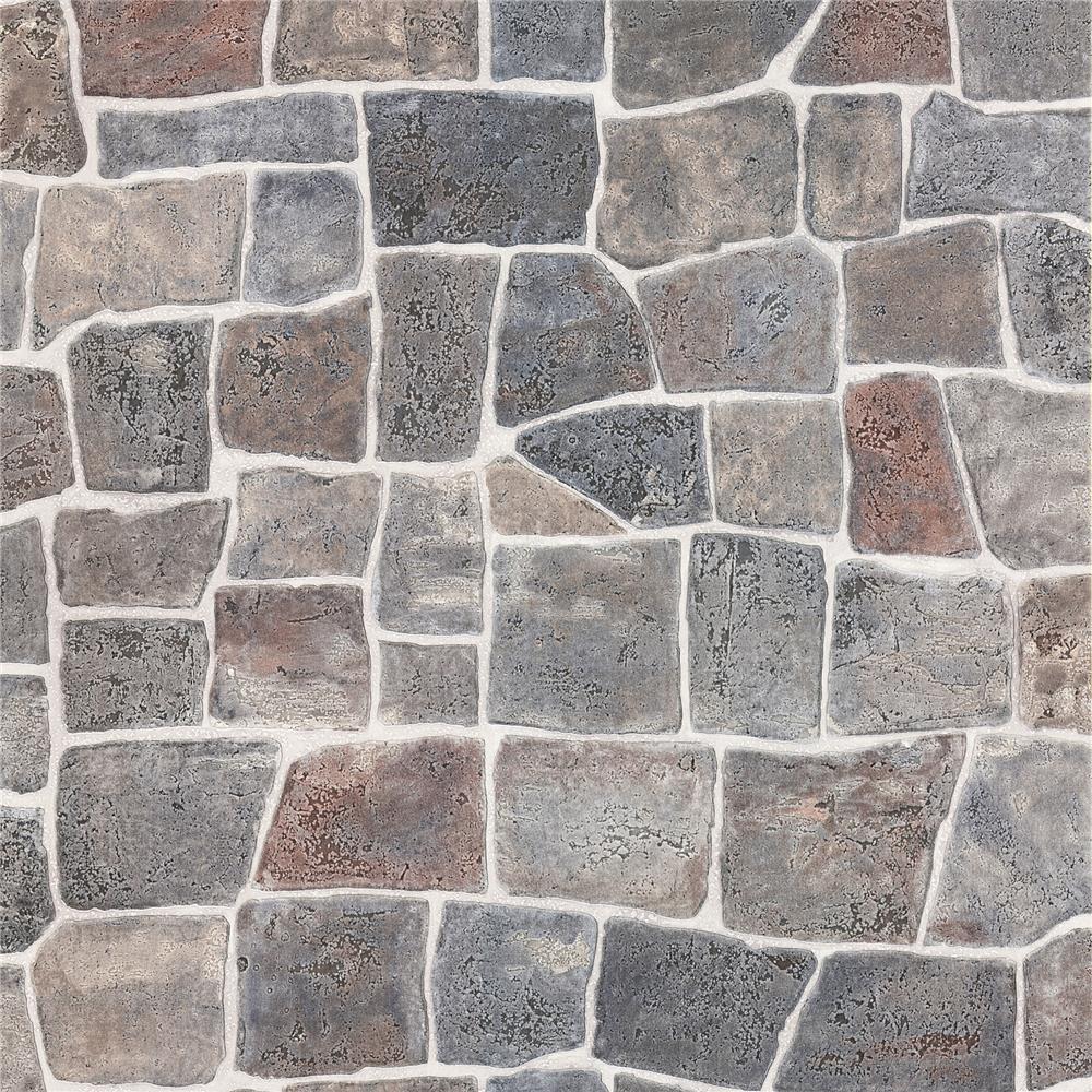 Brewster 412-44150 Flagstone Grey Flagstone Rock Wall Texture Wallpaper