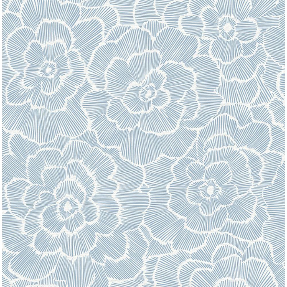 A-Street Prints by Brewster 4120-26039 Periwinkle Blue Textured Floral Wallpaper