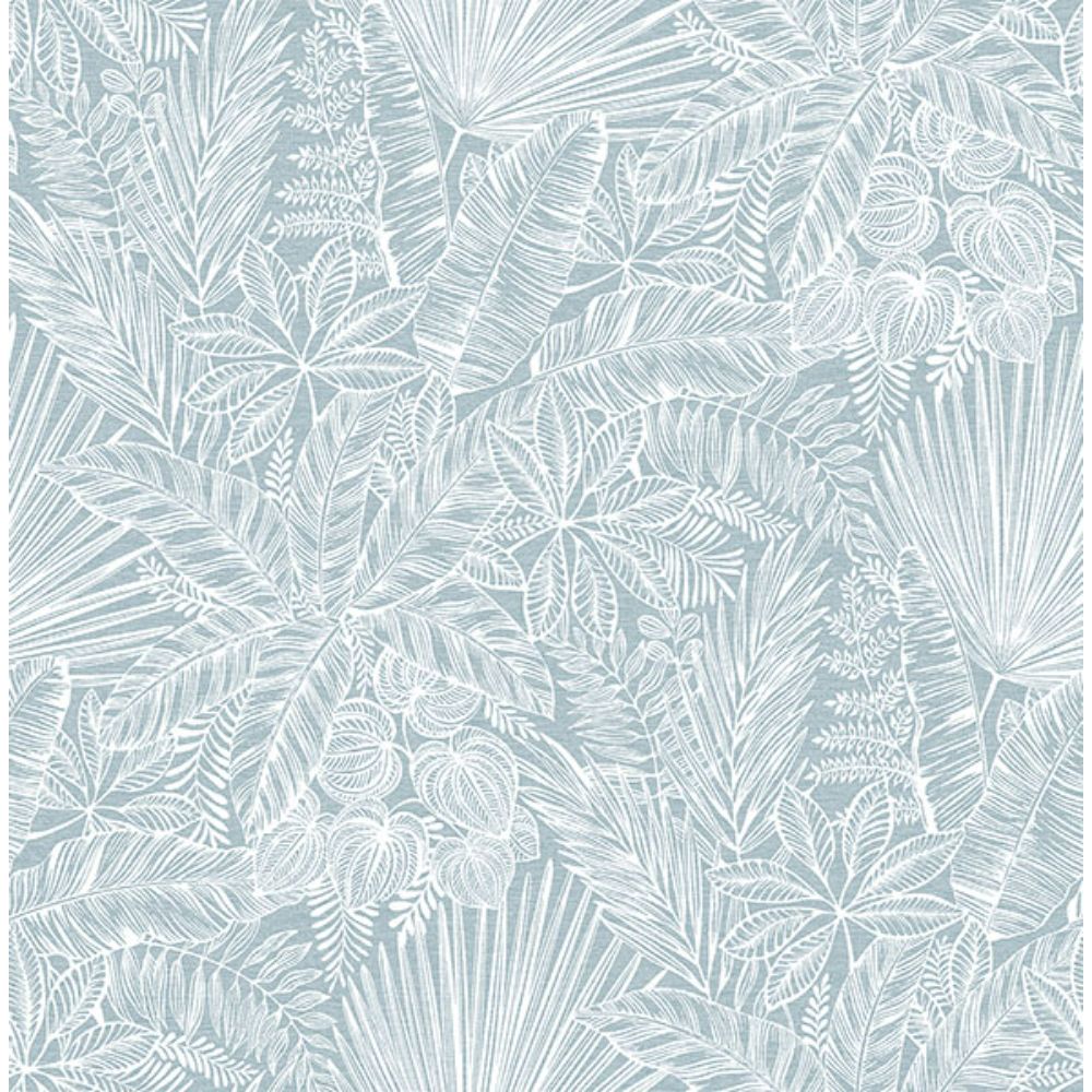 A-Street Prints by Brewster 4120-26802 Vita Blue Botanical Wallpaper