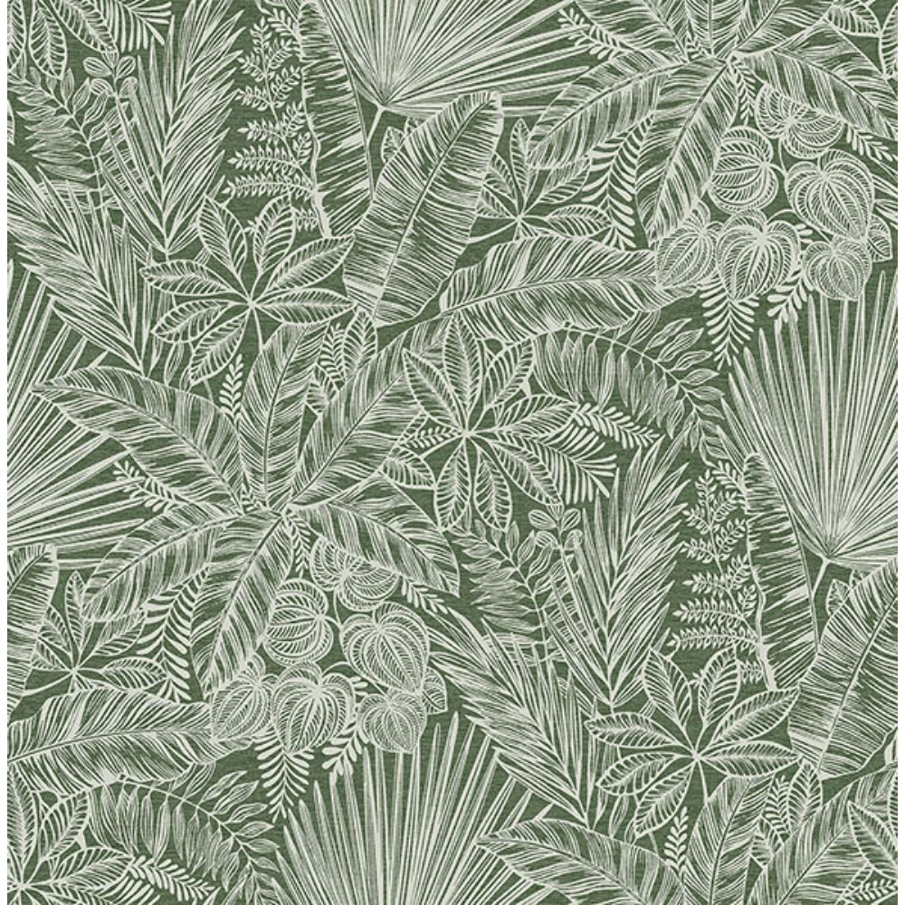 A-Street Prints by Brewster 4120-26804 Vita Green Botanical Wallpaper