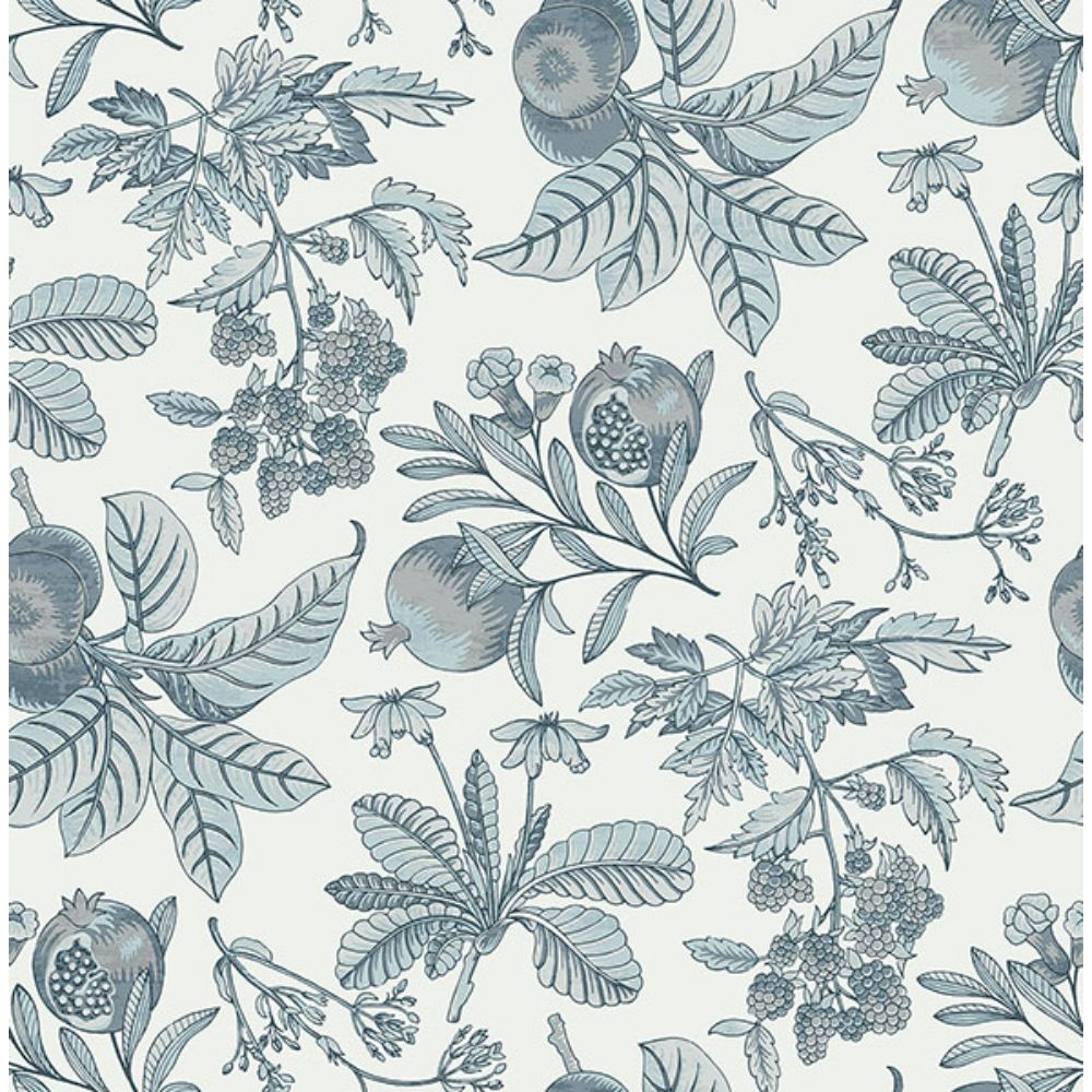 A-Street Prints by Brewster 4120-26814 Cecilia Light Blue Fruit Wallpaper