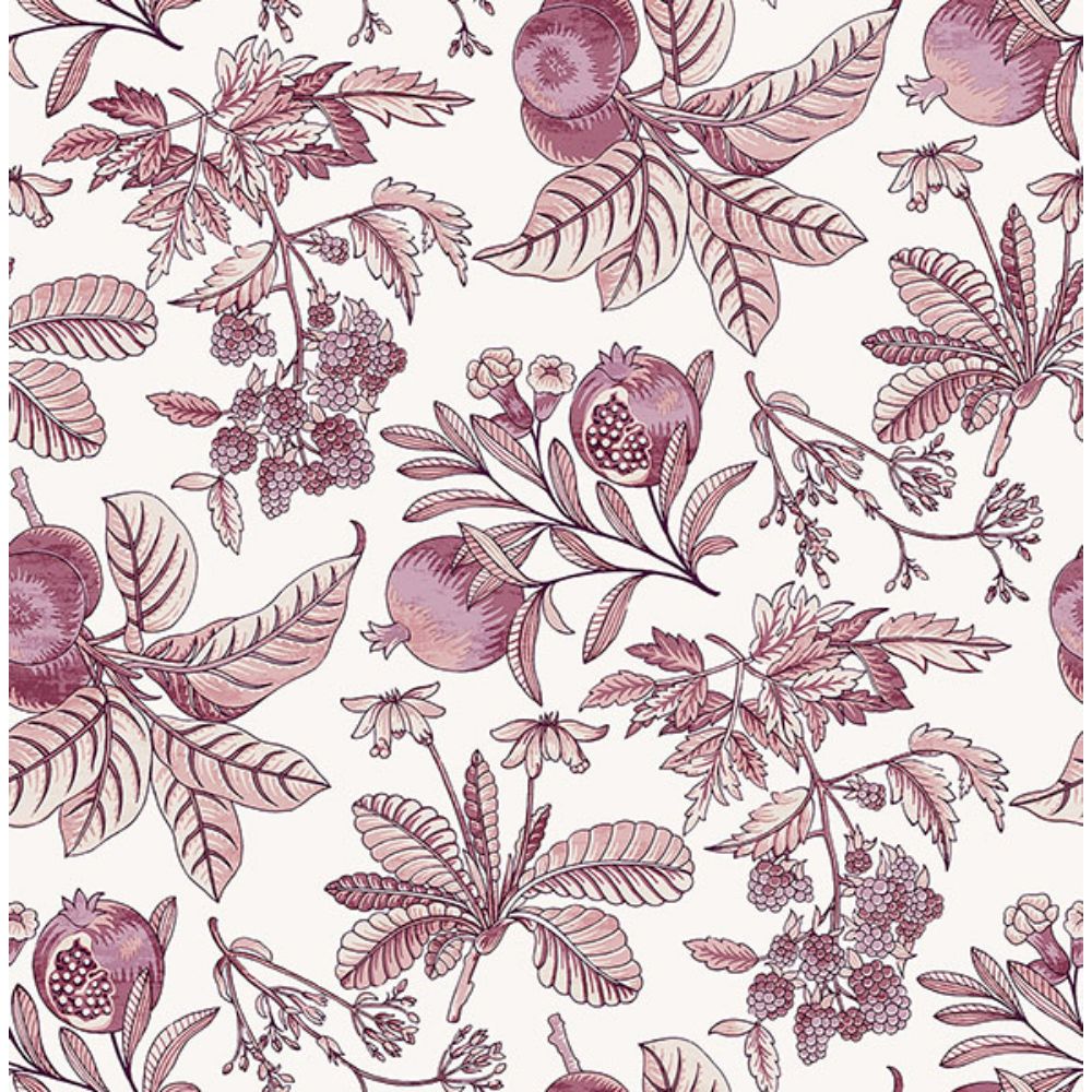 A-Street Prints by Brewster 4120-26815 Cecilia Purple Fruit Wallpaper