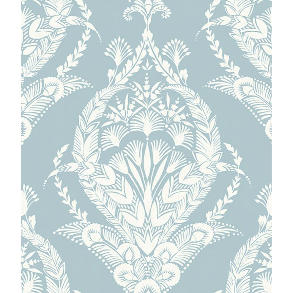 A-Street Prints by Brewster 4120-26819 Arlie Light Blue Botanical Damask Wallpaper