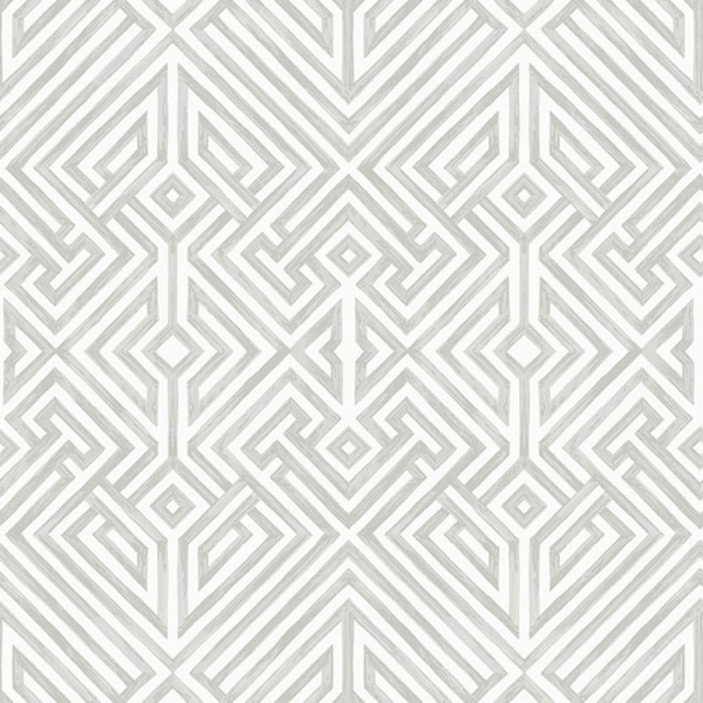 A-Street Prints by Brewster 4120-26849 Lyon Silver Geometric Key Wallpaper