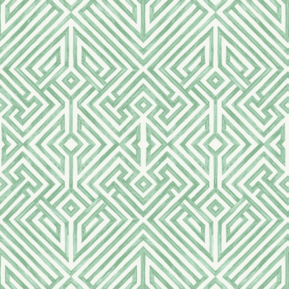 A-Street Prints by Brewster 4120-26850 Lyon Green Geometric Key Wallpaper