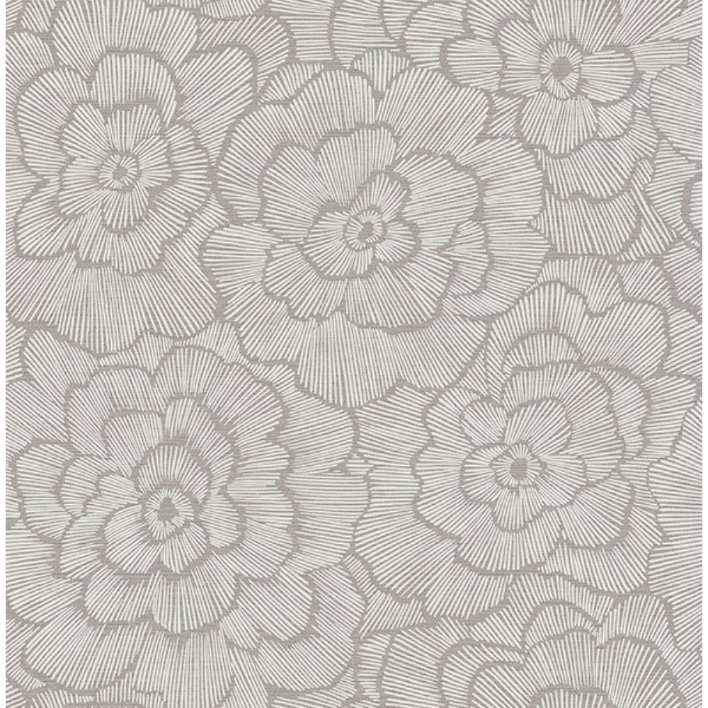 A-Street Prints by Brewster 4120-26853 Periwinkle Sterling Textured Floral Wallpaper
