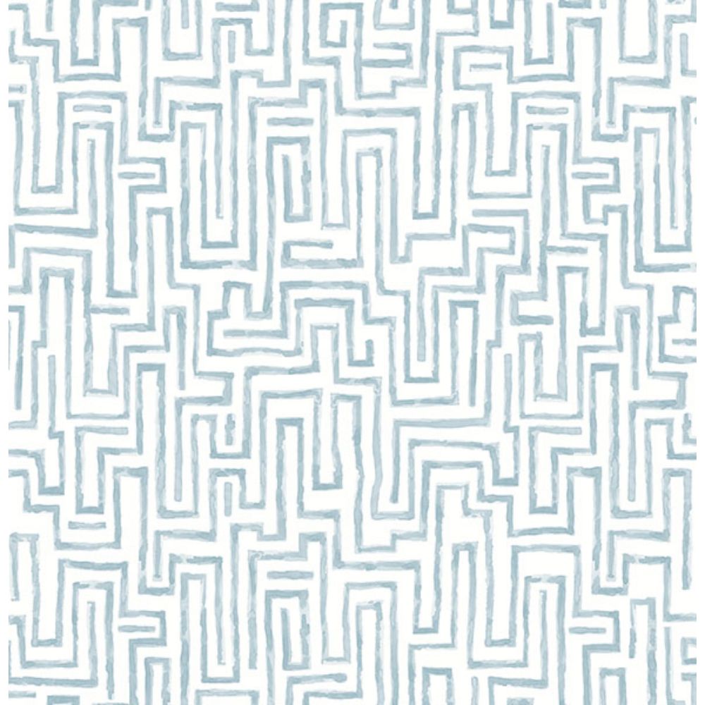 A-Street Prints by Brewster 4121-25701 Ramble Blue Geometric Wallpaper