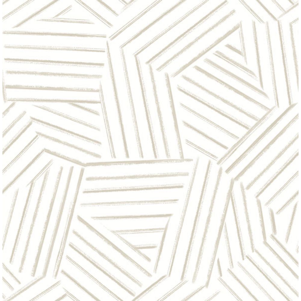 A-Street Prints by Brewster 4121-26901 Helene Taupe Geometric Lines Wallpaper