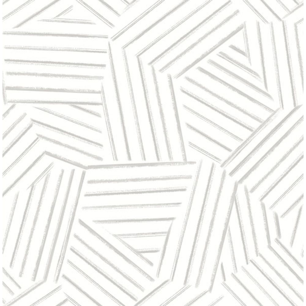 A-Street Prints by Brewster 4121-26903 Helene Pewter Geometric Lines Wallpaper