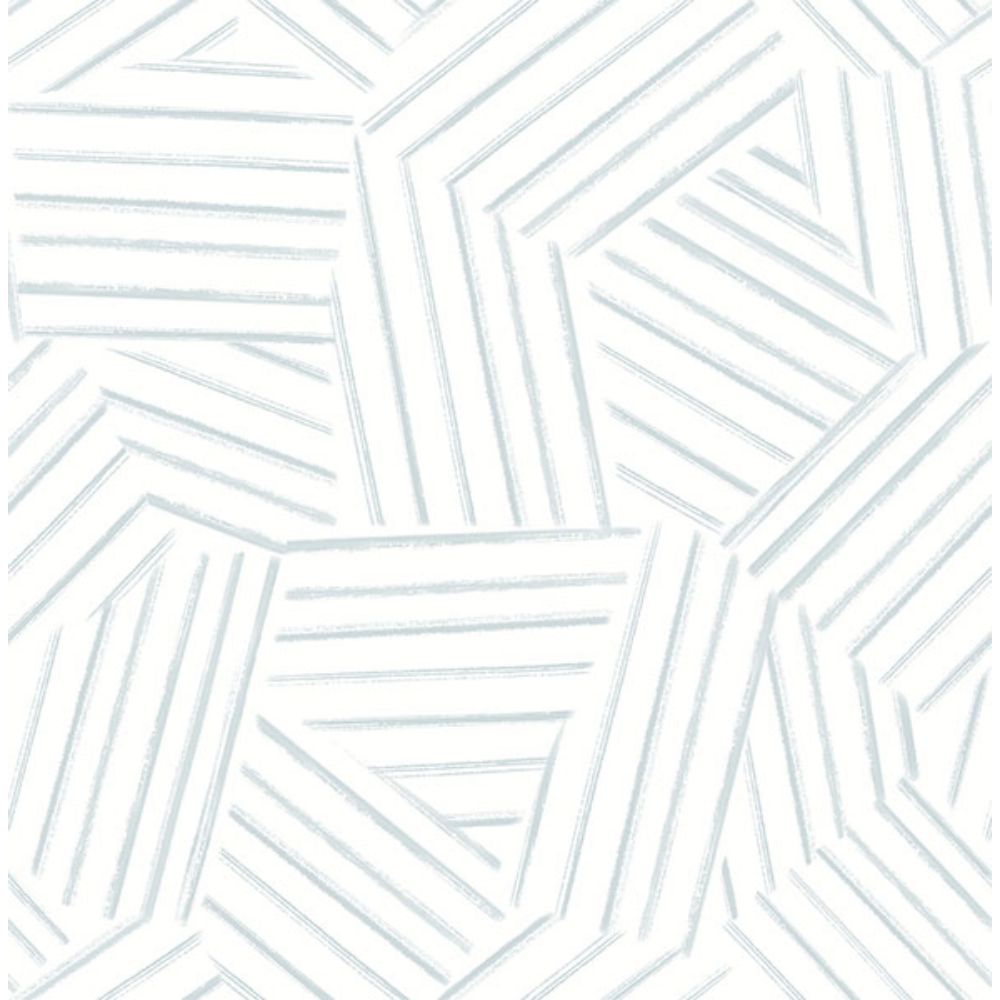 A-Street Prints by Brewster 4121-26904 Helene Sky Blue Geometric Lines Wallpaper