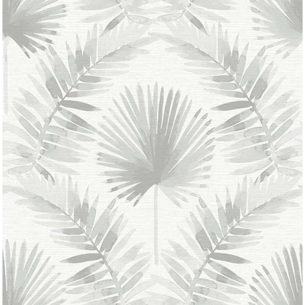 A-Street Prints by Brewster 4121-26915 Calla Grey Painted Palm Wallpaper