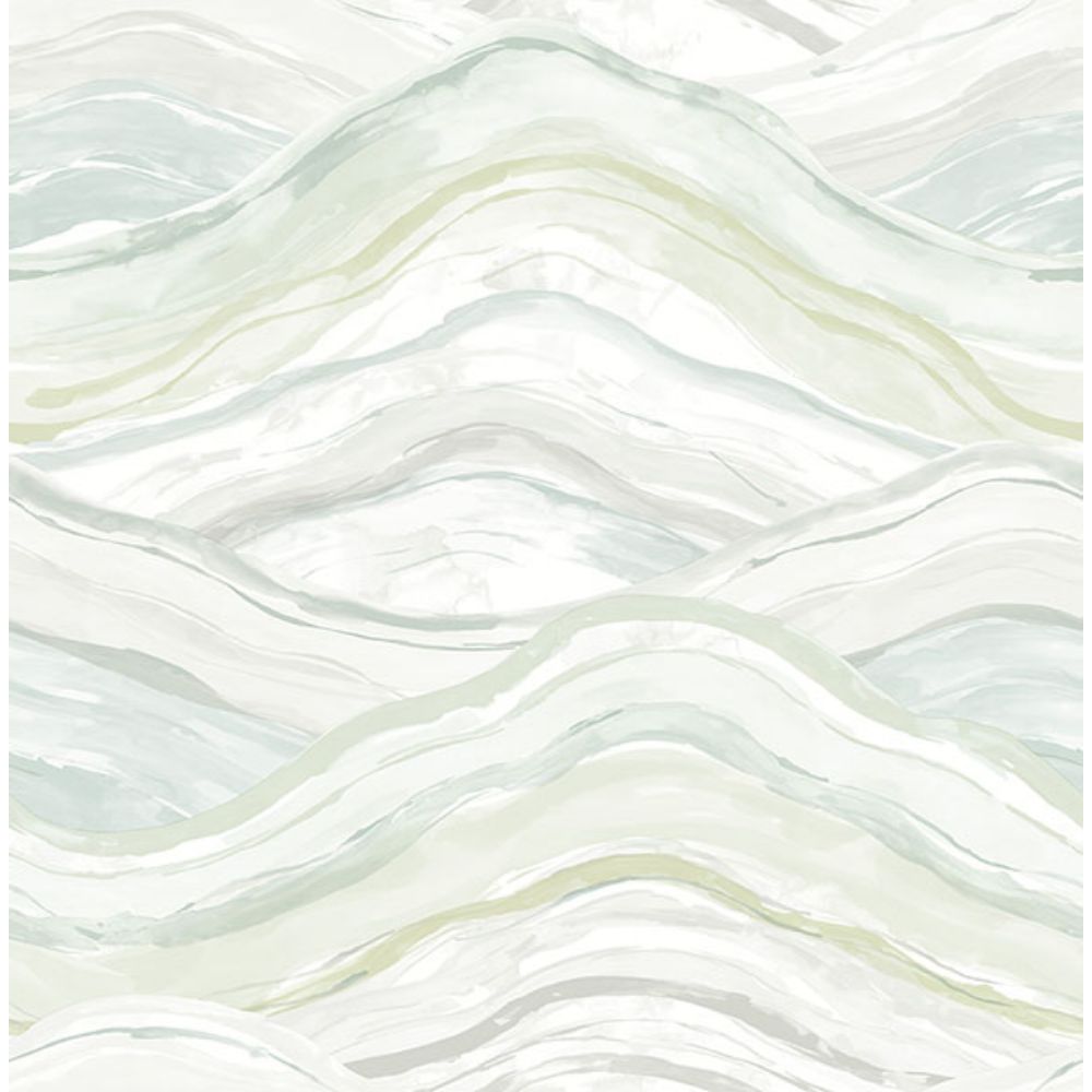 A-Street Prints by Brewster 4121-26924 Dorea Sea Green Striated Waves Wallpaper