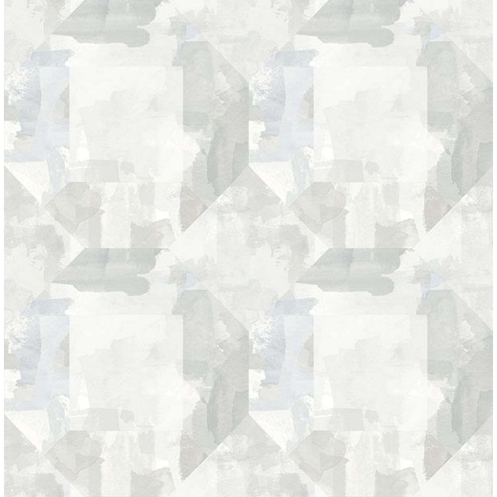 A-Street Prints by Brewster 4121-26944 Perrin Light Grey Gem Geometric Wallpaper