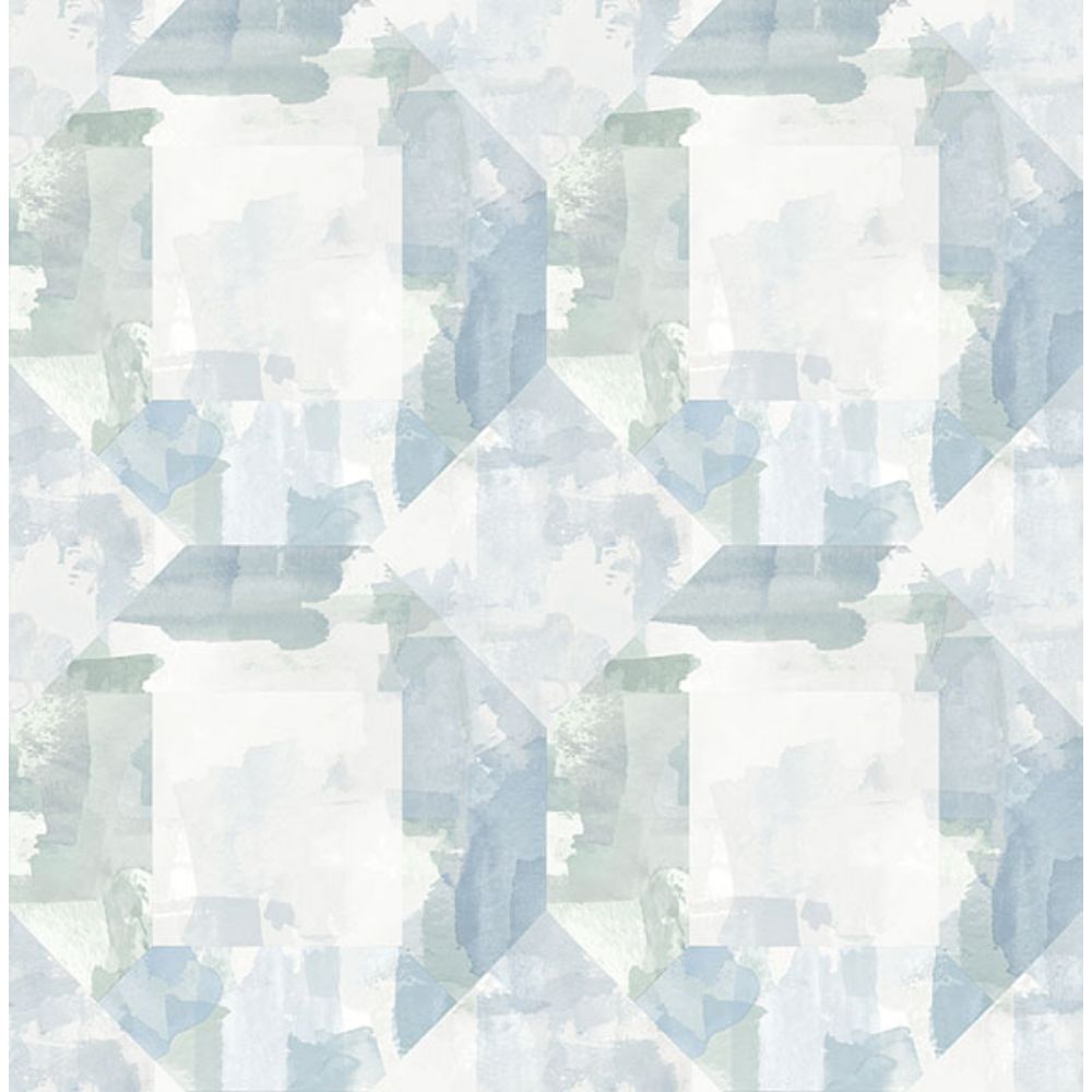 A-Street Prints by Brewster 4121-26946 Perrin Blue Gem Geometric Wallpaper