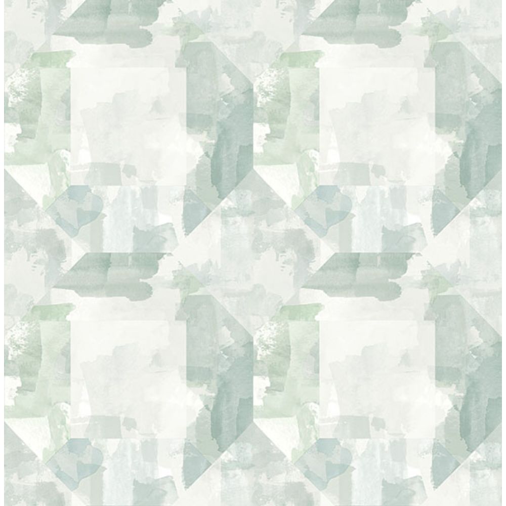 A-Street Prints by Brewster 4121-26947 Perrin Sea Green Gem Geometric Wallpaper