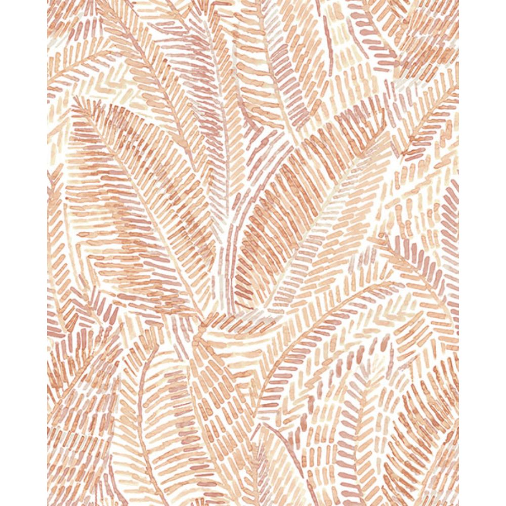 A-Street Prints by Brewster 4121-26949 Fildia Orange Botanical Wallpaper
