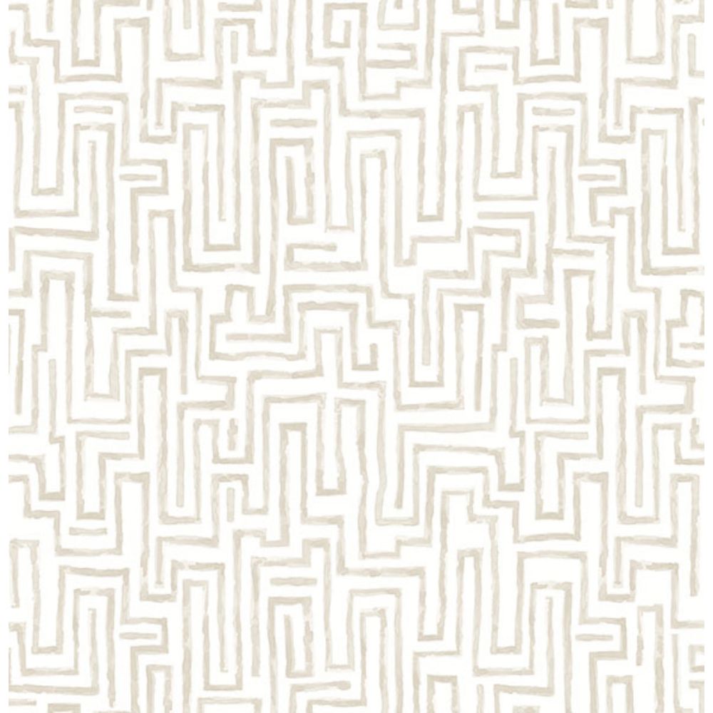 A-Street Prints by Brewster 4121-26955 Ramble Taupe Geometric Wallpaper