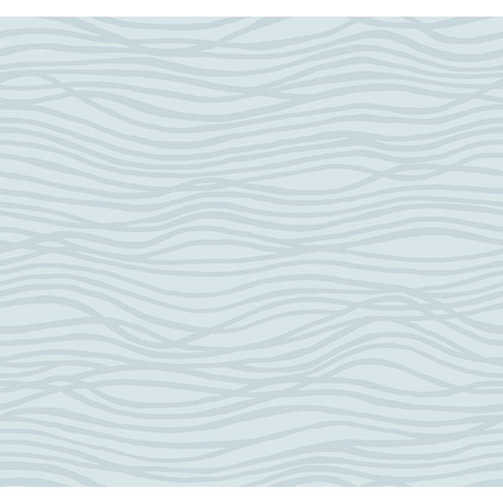 A-Street Prints by Brewster 4121-72207 Galyn Sky Blue Pearlescent Wave Wallpaper