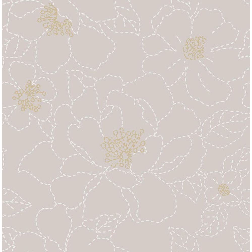 A-Street Prints by Brewster 4122-27008 Gardena Lavender Embroidered Floral Wallpaper