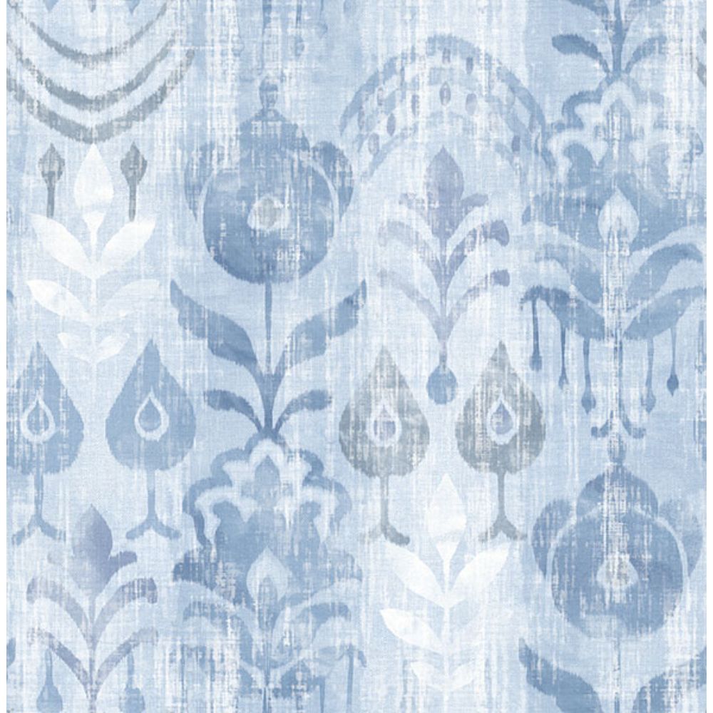 A-Street Prints by Brewster 4122-27013 Pavord Blue Floral Shibori Wallpaper