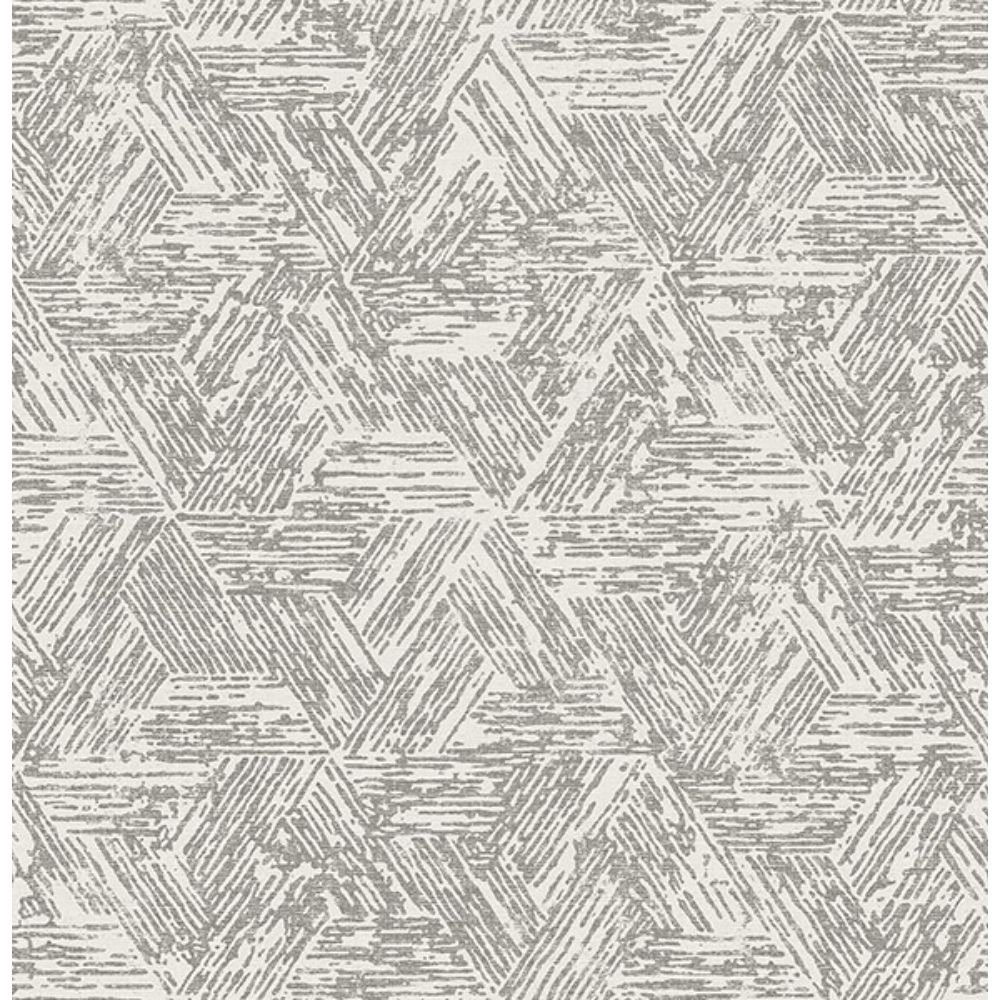 A-Street Prints by Brewster 4122-27031 Retreat Charcoal Quilted Geometric Wallpaper