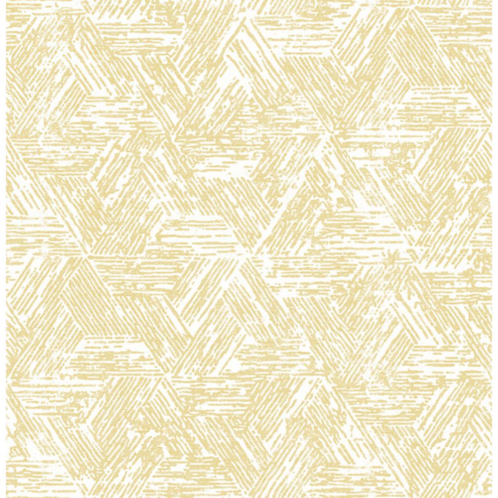 A-Street Prints by Brewster 4122-27032 Retreat Yellow Quilted Geometric Wallpaper