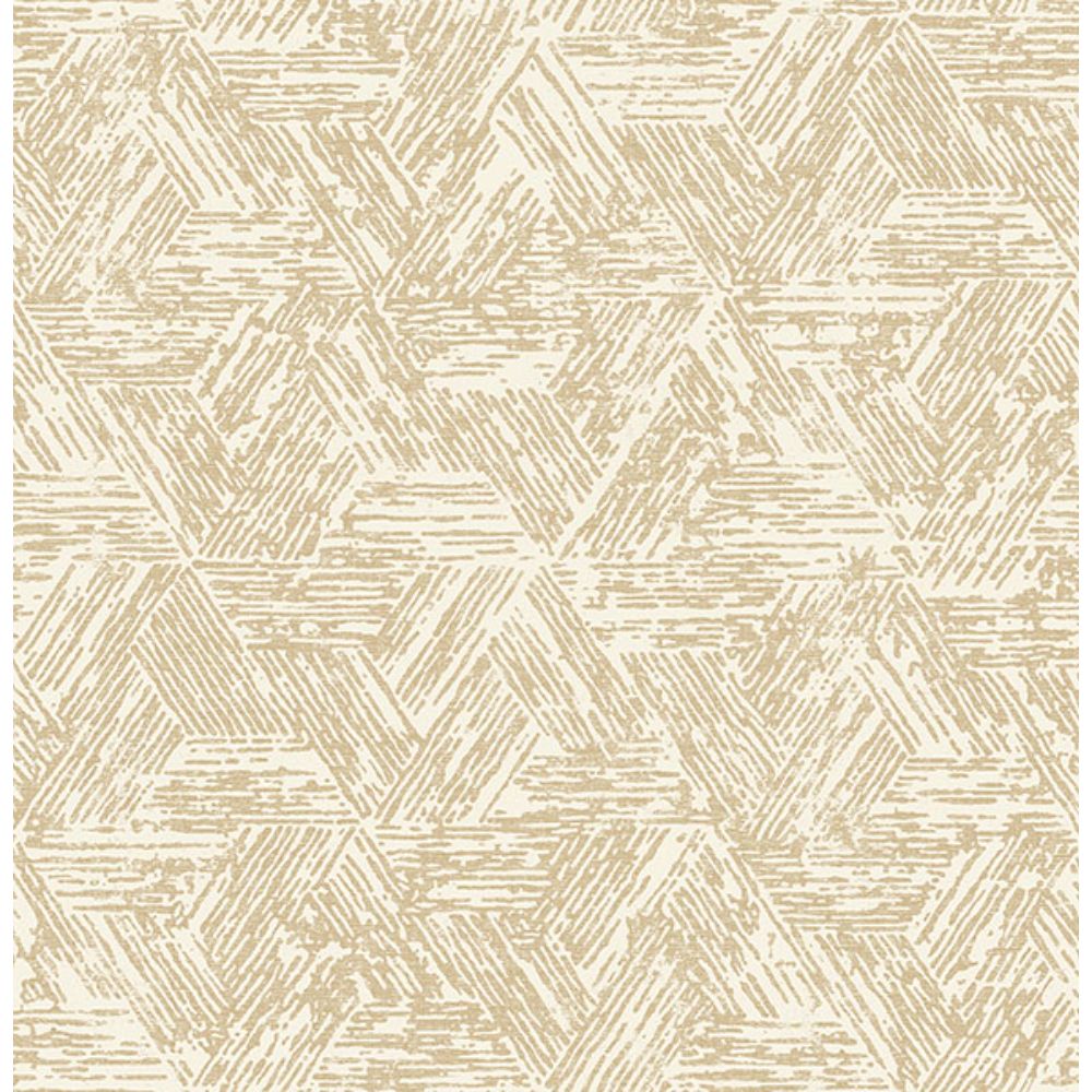 A-Street Prints by Brewster 4122-27033 Retreat Light Brown Quilted Geometric Wallpaper