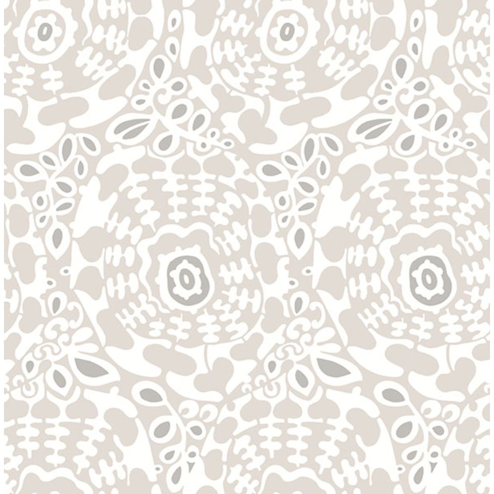 A-Street Prints by Brewster 4122-27038 Divine Grey Abstract Medallion Wallpaper