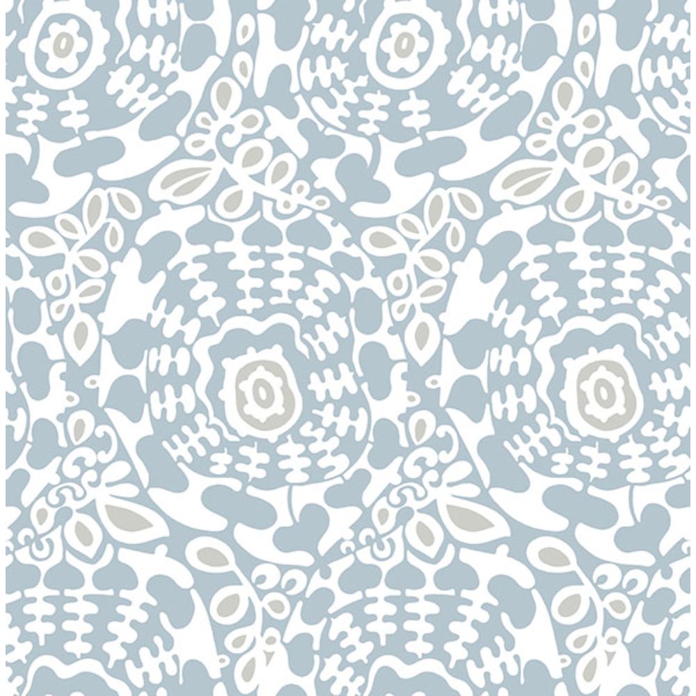 A-Street Prints by Brewster 4122-27039 Divine Light Blue Abstract Medallion Wallpaper
