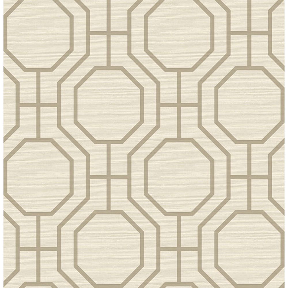 A-Street Prints by Brewster 4122-27046 Manor Taupe Geometric Trellis Wallpaper