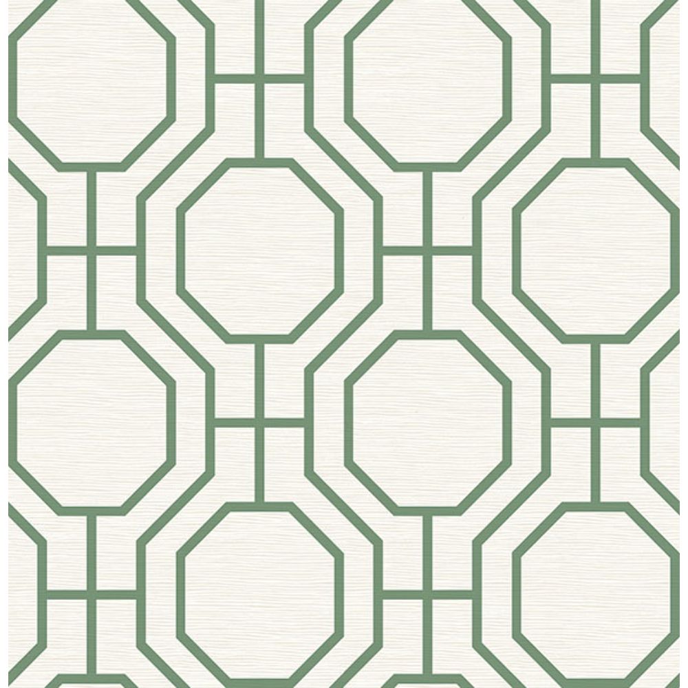 A-Street Prints by Brewster 4122-27047 Manor Green Geometric Trellis Wallpaper