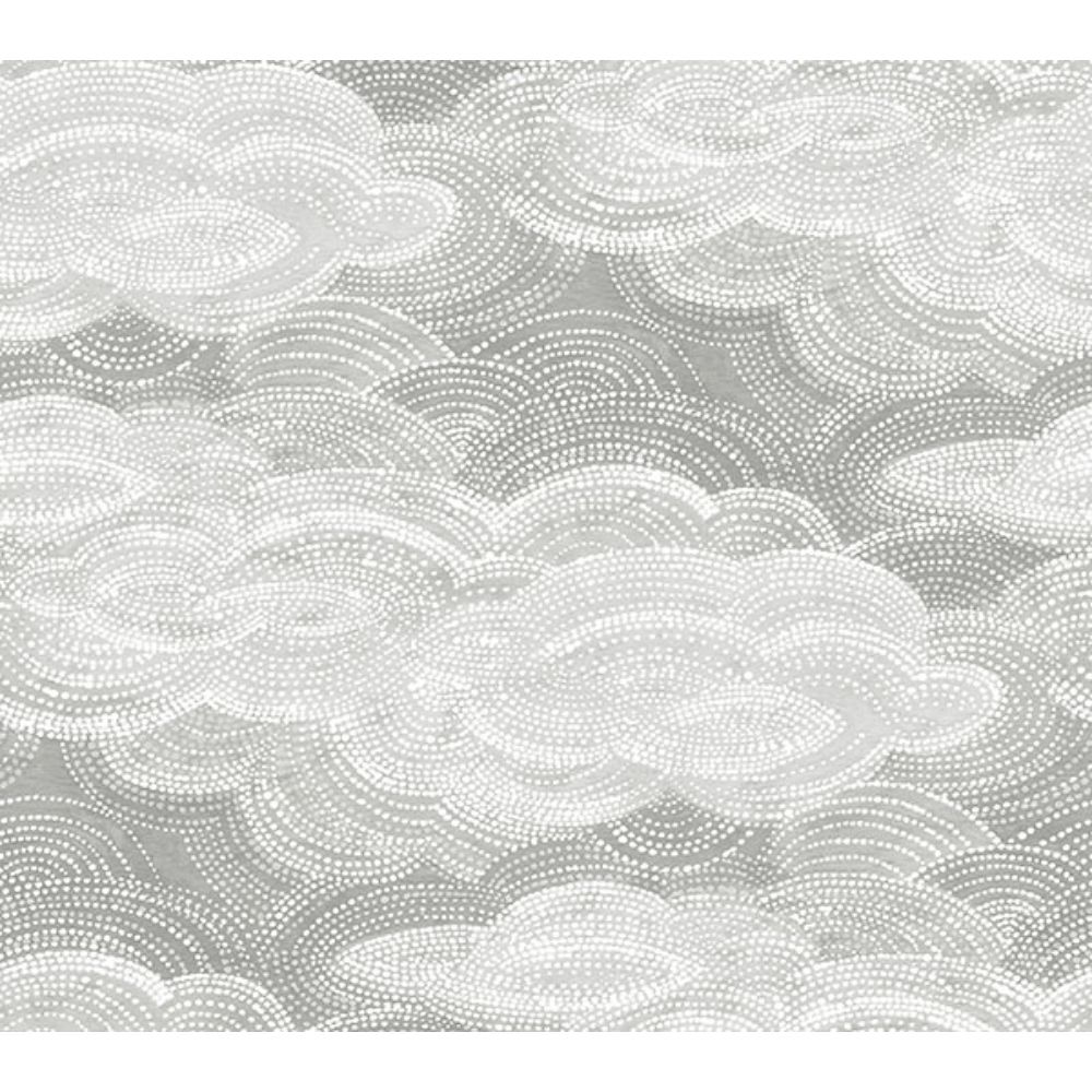 A-Street Prints by Brewster 4122-72406 Vision Grey Stipple Clouds Wallpaper