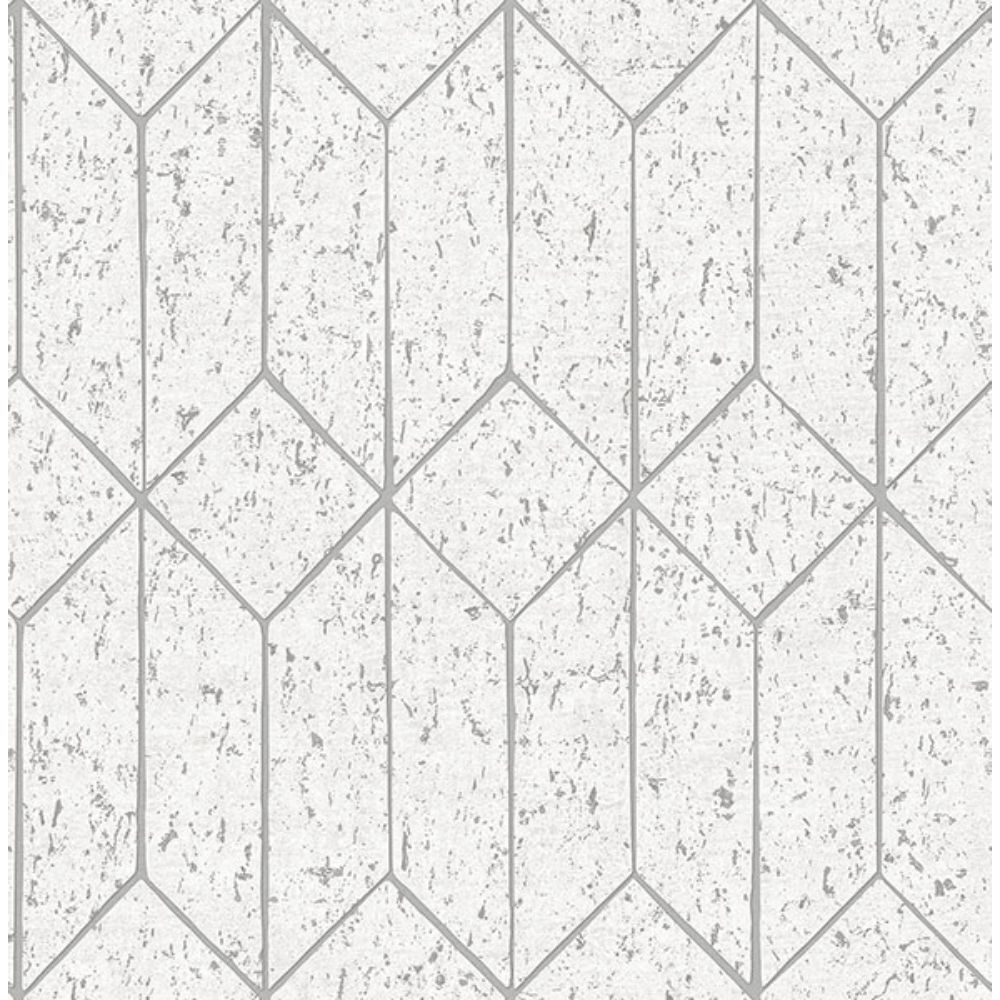 Advantage by Brewster 4125-26700 Hayden White Concrete Trellis Wallpaper