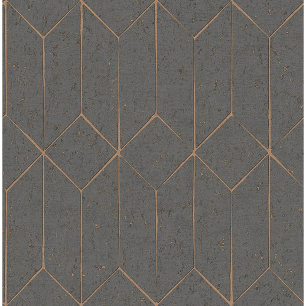 Advantage by Brewster 4125-26701 Hayden Charcoal Concrete Trellis Wallpaper