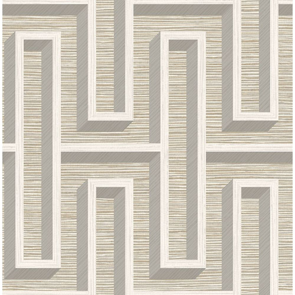 Advantage by Brewster 4125-26721 Henley Taupe Geometric Grasscloth Wallpaper