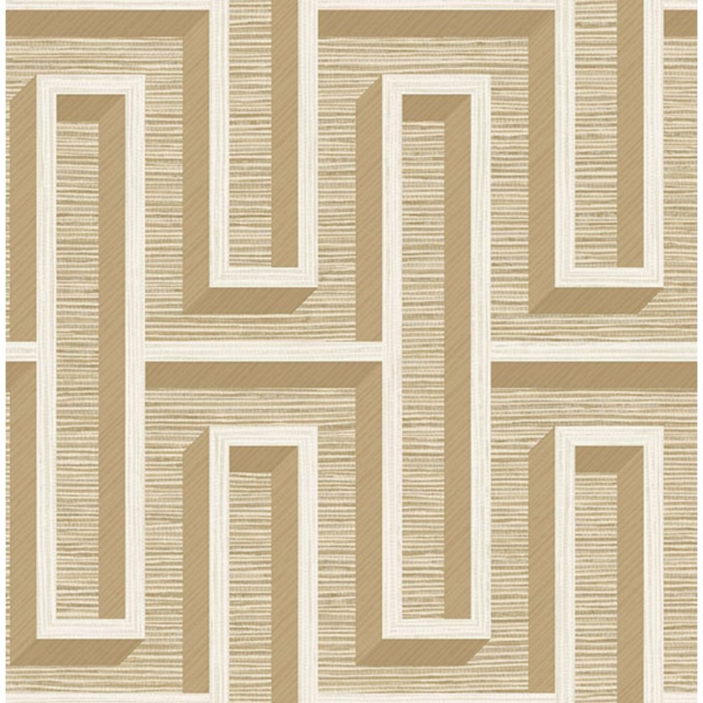 Advantage by Brewster 4125-26725 Henley Wheat Geometric Grasscloth Wallpaper